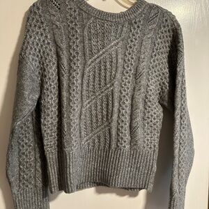 Express Gray Cable Knit Sweater